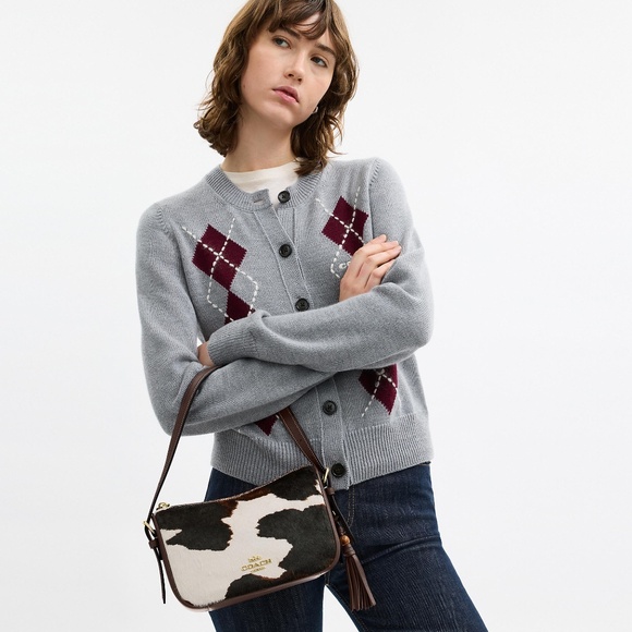 Authentic Coach Kailey Shoulder Bag With Cow Print And Tassel - Picture 2 of 6